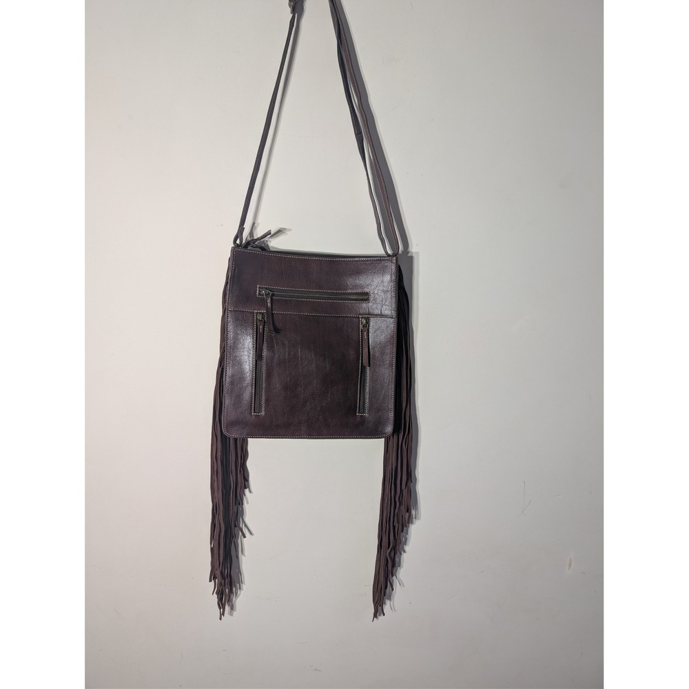 ARIAT Victoria Fringe Leather‎ Messenger Bag Conceal Carry Brown Leather Western - Picture 4 of 13